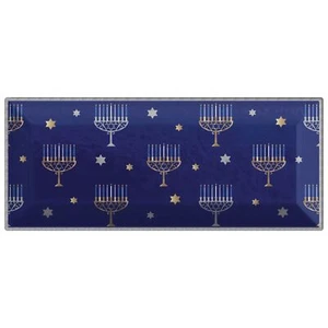 Hanukkah Joy Festival Lights Jewish Holiday Party Long Melamine Serving Platter - Picture 1 of 1