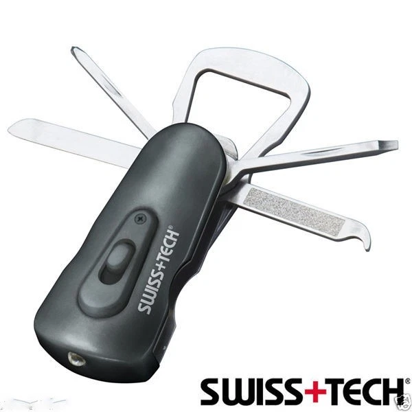 NEW SWISS TECH SWIVEL TOOL 8 IN 1 STAINLESS STEEL POCKET KEY RING TOOL SET - Image 1 of 1