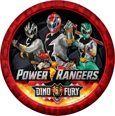 Placas Power Rangers 8 quilates - 9 pulgadas Power Rangers placas de fiesta - con licencia oficial  Foto 1 de 4