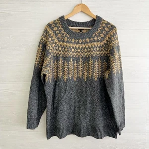 Neu mit Etikett Torrid Vegan Kaschmir anthrazitgrau gold Fair Isle Pullover Pulli, Gr. 2 2X - Bild 1 von 6