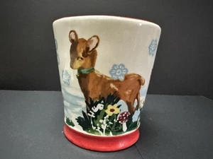 ANTHROPOLOGIE Nathalie Lete SCHNEEGRÜSSE Bonne Annee 4" ROTE KAFFEETASSE - Bild 1 von 16
