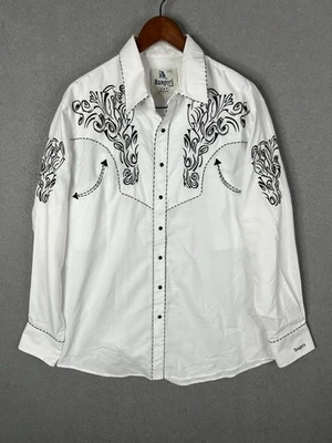 Camisa Rangers Legend Western Para Hombre 2XL Beige Patrón Vaquero Rodeo Bordado Foto 1 de 4
