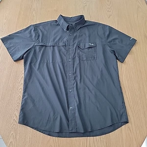 Huk Shirt Men's XL Black Tide Point Short Sleeve Fishing Lightweight Performance - Picture 1 of 7