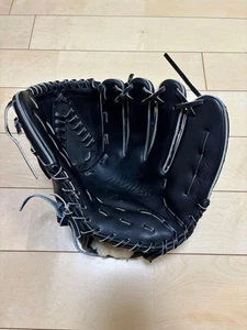 Guante de lanzador de bola dura Mizuno Pro malla negra usado sin bordados - Imagen 1 de 3