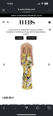 Vestido largo sin espalda Roberto Cavalli con estampado fantasía amarillo vintage Foto 1 de 4