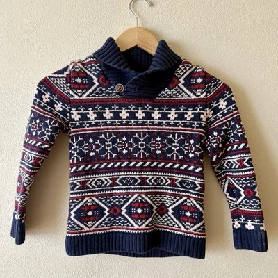 L.O.G.G. Suéter tejido H&M niños 6-8 etiqueta de productos graduados Fair Isle 100 % algodón Foto 1 de 4