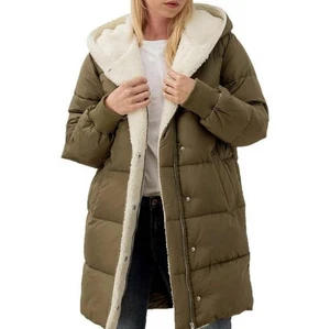 Women's new fashion hood cotton coat with slim fit temperament padded jacket top - Picture 1 of 23