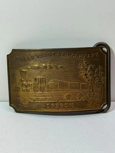 WELLS FARGO AND COMPANY OREGON TIFFANY & CO. HEBILLA/TREN DE CINTURÓN DE LATÓN VINTAGE - Imagen 1 de 6