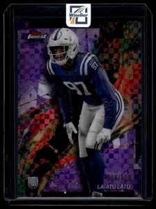 2024 Finest #58 Laiatu Latu Purple Checkerboard Refractor #048/150 - Picture 1 of 2
