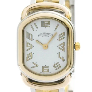 HERMES Rally Gold Plated Steel Quartz Ladies Watch RA1.240 Polished BF583627 - Picture 1 of 9