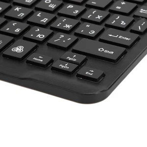 Black Russian Wireless Keyboard 10in With RGB Backlight Square Ke - Picture 1 of 24