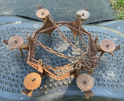 Antique Cast & Wrought Iron Gothic Primitive Chandelier 6 Light Medieval - Image 1 of 4
