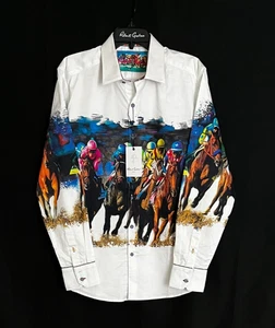 Robert Graham DERBY DAY Horse Race $238 Large Classic Fit NEW NWT FREESHIP! L - Picture 1 of 10