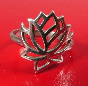 AUSGEFALLENER LUSTIGER VINTAGE RING STERLINGSILBER 925 FLORAL ROSE BLUME GRÖSSE 6,75!! - Bild 1 von 1