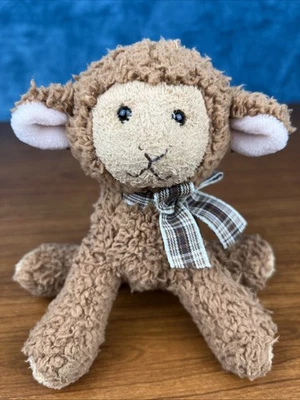 Russ Berrie Lamb Brown Plaid Bow Luv Pets Plush British Air '05 Exclusive RARE - Image 1 of 4