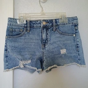 Girl's Art Class Denim Jean Cutoff Short Shorts Adjustable Waist Size XL 14 - Picture 1 of 4