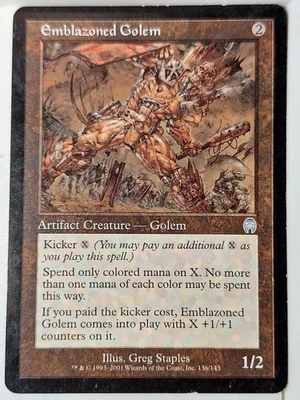 Emblazoned Golem - Apocalypse - Magic the Gathering MTG Nice! - Image 1 of 3