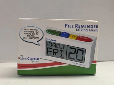 MedCenter "Toma tus pastillas" Reloj despertador parlante Recordatorio de medicamentos Alertas Medicamentos Foto 1 de 4
