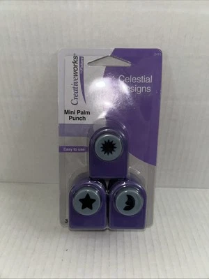 Fiskers Creativeworks Mini Palm Punch Celestial Designs Sun, Moon, Star Sealed - Image 1 of 4