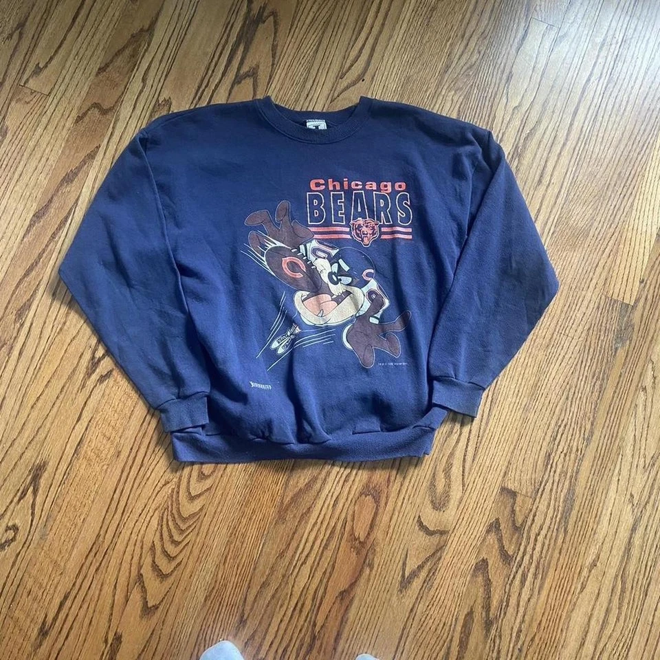 Sudadera Chicago Bears NFL Taz Looney Tunes Azul Marino Cuello Redondo RM1009 Foto 1 de 1