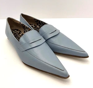 Elizabeth Stuart Loafers Flats Light Blue Leather Pointed Toe EU 38 Womens 7-7.5 - Picture 1 of 12