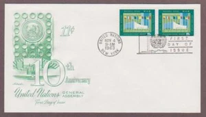 UN # 120 , General Assembly Hall NY Pair on Artmaster FDC - I Combine S/H - Picture 1 of 1