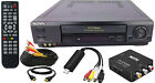 Sony VCR VHS Transfer VHS to DVD Bundle w/ Remote, AV to USB Adapter, HDMI