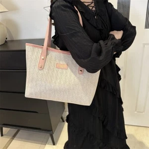 Large Capacity Straw Woven Bag Casual Shoulder Bag 2024 Underarm Bag Party - Picture 1 of 17