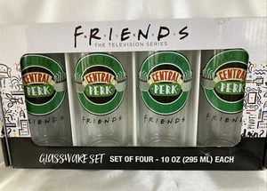 NEW Friends TV Series Set of Four Glassware 10 oz Glasses Central Perk Since 94 - Picture 1 of 4