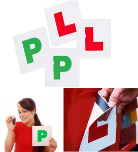 Learner Driver L P Plate Magnetic Stickers Self Adhesive Learn Driving Car 2Pk - Picture 1 of 12