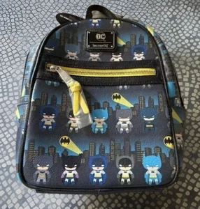 Loungefly X DC Batman Chibi Mini Backpack 80th Anniversary Bag Vegan New GENUINE - Picture 1 of 3