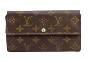 Louis Vuitton Portefeuille Sarah Monogram Long Wallet M61734 Brown Authentic 609 - Picture 1 of 19