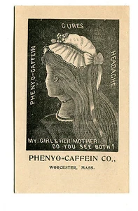 Victorian Trade Card PHENYO-CAFFEIN CO Worcester MA Kopfschmerzmittel Puzzlekarte - Bild 1 von 2