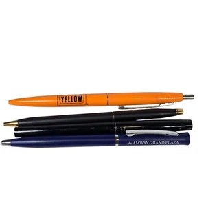 Vintage Ink Pens Lot Advertising Amway Grand Yellow Lincoln Mercury Auto Cross - Picture 1 of 11