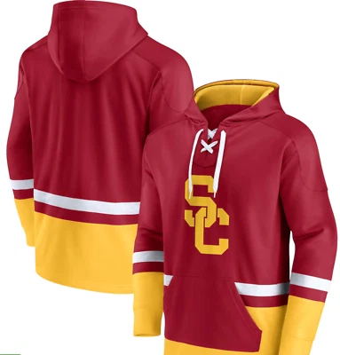 USC Trojans Fanatics Pullover Hoodie First Battle Football Mens Medium Red Gold - Image 1 of 3