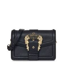 Versace Jeans Couture black Baroque Buckle Large Shoulder Bag New