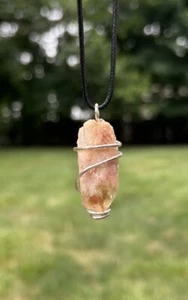 Handmade Citrine crystal Elestial Plated wire wrapped pendant reiki Necklace - Picture 1 of 3