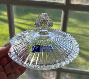 REPLACEMENT LID ONLY FOR YUGOSLAVIA CRYSTAL CLEAR INDUSTRIES BISCUIT BARREL~EUC - Picture 1 of 7