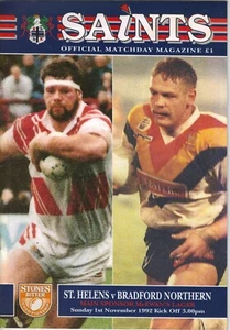 St. Helens v Bradford Northern - 1 November 1992 - Championship Division 1 - Picture 1 of 1