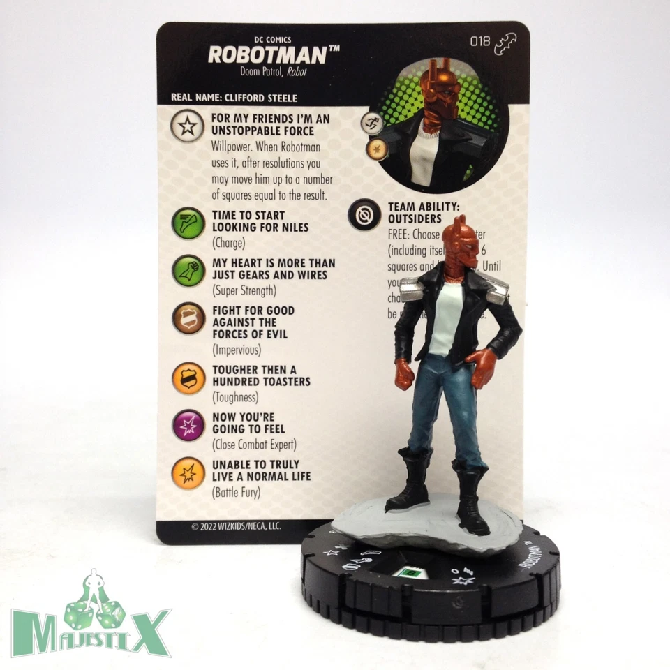 Heroclix Batman Team-Up набор Robotman #018 Необычная фигурка с картой! - Изображение 1 из 1