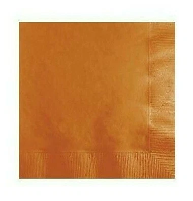 Pumpkin Spice Plain Solid Color Paper Disposable Luncheon Napkins - Image 1 of 2