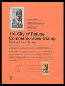SOUVENIR PAGE 7204 Sc.#C84 11c CITY OF REFUGE - PARSONS WATERMARK - Imagen 1 de 2