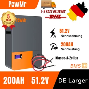 10kWh 48V Lithium Battery Solar PV wall mount 51.2V 200Ah LiFePO4 A Grade Cells - Bild 1 von 8