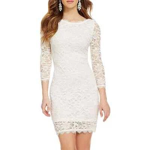 NWT Woosea Laced lined White Midi Dress Women size Medium - Picture 1 of 12