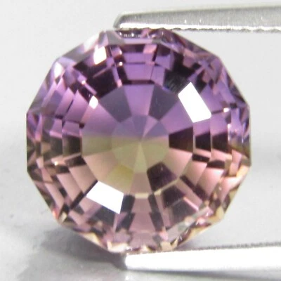 Pedra preciosa 10,52 ct ametrina natural deslumbrante 12,7 mm redonda personalizada corte passo ref-VDO - Imagem 1 de 4