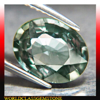 AIGS CERTIFITED UNHEATED 2.94CT BEAUTIFUL NATURAL OVAL BIUE GREEN SAPPHIRE  - Image 1 of 2