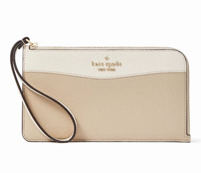 Nuevo Muñequera Kate Spade Lucy Colorblock Cuero Mediana L-zip Arena Ligera Multi Foto 1 de 3