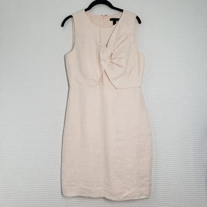 J. Crew Dress Womens 6 Pink Linen Bow Wedding Guest Drape Knot Preppy Sleeveless - Picture 1 of 24
