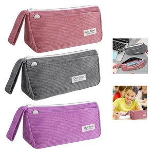 1 Pezzo Astuccio Portapenne Tessuto Cord, Astuccio Grande Capacità Astuccio Portapenne Scuola - Foto 1 di 17