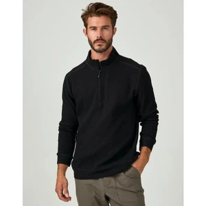 7 Diamonds Herren Restoration 1/4 Zip schwarzer Pullover, Größe 2X - Bild 1 von 7